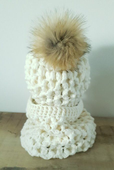 Ensemble bonnet + tour de cou