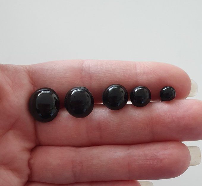Yeux sécurisés noirs de 5 à 30 mm