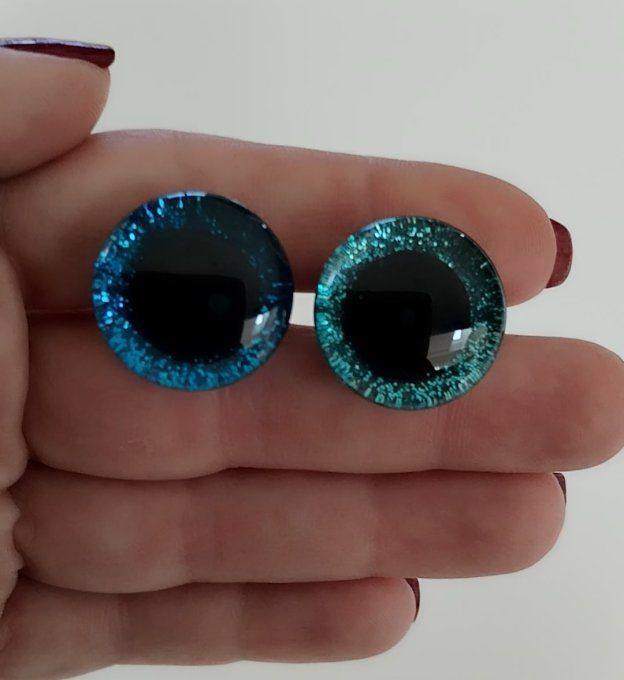 Yeux sécurisés pailletés 20 mm